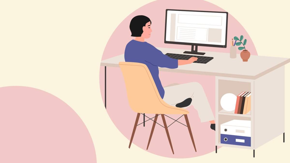 info graphic of woman at computer